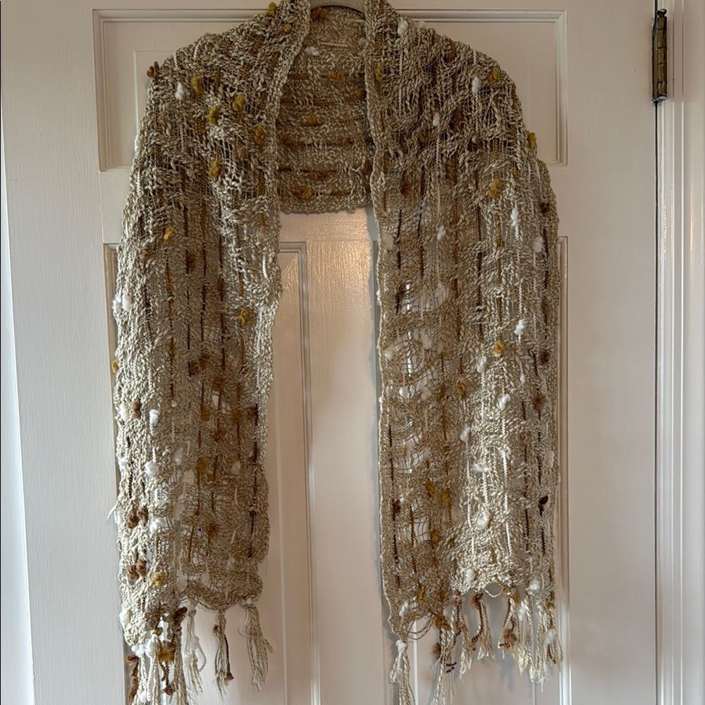 CHIC TEXTURED NEUTRAL NATURAL RECTANGULAR SCARF T… - image 7